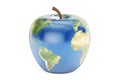 Apple earth, 3D rendering Royalty Free Stock Photo