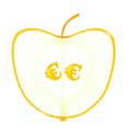 Apple with euro seeds