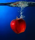 Apple Falling To Water Royalty Free Stock Photo