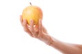 Apple in a female hand Royalty Free Stock Photo