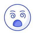 Dizzy emoji icon, dizziness expression vector design