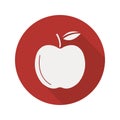 Apple flat design long shadow glyph icon Royalty Free Stock Photo