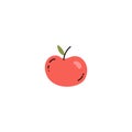 Apple flat icon, sweet whole red apple fruit vector cartoon illustration, natural organic food, ripe vitamin snack Royalty Free Stock Photo