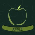 Apple Flavour Seal on Green Seamless Background