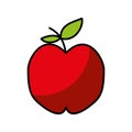 Apple fresh fruit drawing icon