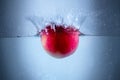 Apple fresh red splash into the water,red fruit Royalty Free Stock Photo