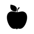 apple fruit black silhouette, simple flat black filled vector icon, symbol of fertility Royalty Free Stock Photo