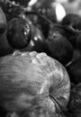 Apple and fruit. Black and white photo Royalty Free Stock Photo