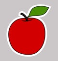 Cartoon apple Hand drawn sticker illustration