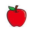 Apple fruit clip art, single apple vector illustration isolated on white background