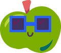 Apple fruit emoji funny happy expression vector