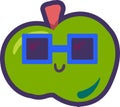 Apple fruit emoji funny happy expression vector