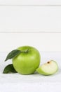 Apple fruit fruits green portrait format copyspace on wooden boa