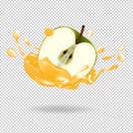 Apple fruit juice splash vector realistic illustration Royalty Free Stock Photo