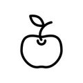 Apple fruit line icon isolated on white background. Black flat thin icon on modern outline style. Linear symbol and editable Royalty Free Stock Photo