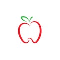 Apple fruit logo vector outline stroke