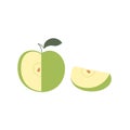 Apple fruit slice vector isolated illustration