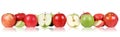 Apple fruits apples border in a row Royalty Free Stock Photo
