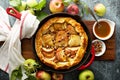 Apple galette in a cast iron pan