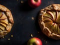 Apple galette on dark background Royalty Free Stock Photo