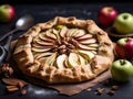 Apple galette on dark background Royalty Free Stock Photo