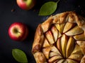 Apple galette on dark background Royalty Free Stock Photo