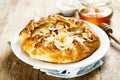 Apple galette with nuts and raisins