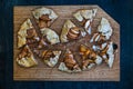 Apple galette - pie on white baking parchment. Copy space, flat lay Royalty Free Stock Photo