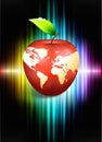 Apple Globe on Abstract Spectrum Background Royalty Free Stock Photo