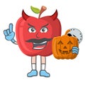 Apple Halloween design character, design vector illustrator, character design on white background