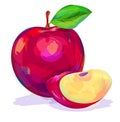 Apple hand drawn on a white background. Vector