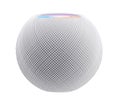 Apple HomePod mini White color, isolated on white background, vector illustration. The HomePod is a smart speaker