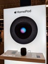 Apple Homepod siri assistant on display