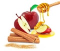 apple with honey and cinnamon Royalty Free Stock Photo