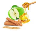 apple with honey and cinnamon Royalty Free Stock Photo