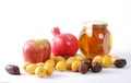 Apple And Honey and palm fruit Royalty Free Stock Photo