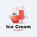 Apple ice cream logo design