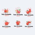 Apple ice cream logo design collection
