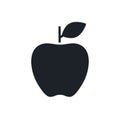 Apple icon. Black isolated silhouette. Fill solid icon. Modern minimalistic design. Vector illustration. Fruits.