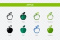 Apple icon in different style. Apple vector icons designed in outline, solid, colored, filled, gradient, and flat style. Symbol, Royalty Free Stock Photo