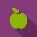 Apple icon flat. Singe fruit icon.