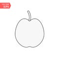 Apple icon. Fruit sign symbol. Thin line icon on white background. Vector illustration. Royalty Free Stock Photo