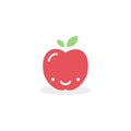 Apple icon. Funny apple cartoon. Fresh fruit. Vector illustration, flat and minimal style Royalty Free Stock Photo