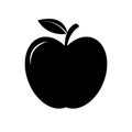Apple Icon isolated on white background. Black and white apple symbol in flat style. Vector illustration Royalty Free Stock Photo