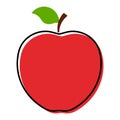 Apple icon. Red apple logo isolated on white background. Vector illustration for any design Royalty Free Stock Photo