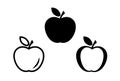 Apple icon set. Fresh apple with leaf symbol Royalty Free Stock Photo