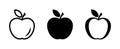 Apple icon set. Fresh apple with leaf symbol Royalty Free Stock Photo