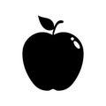 Apple icon vector in black silhouette. Healthy fruit concept Royalty Free Stock Photo