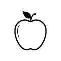 Apple icon vector in black silhouette style. Healthy fruit concept Royalty Free Stock Photo