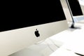 Apple iMac in Apple store. Editorial illusrative photo of new Apple 27-inch iMac with Retina 5K display Royalty Free Stock Photo